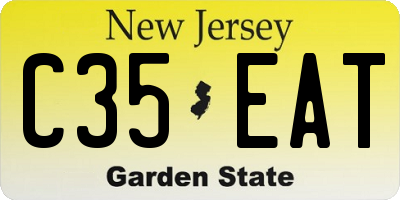 NJ license plate C35EAT