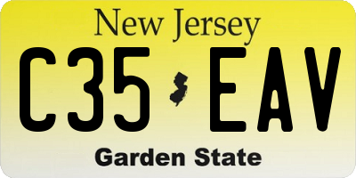 NJ license plate C35EAV