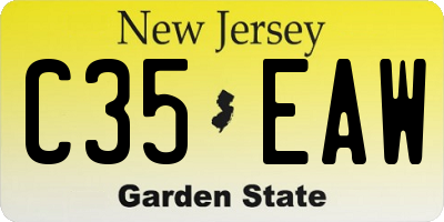 NJ license plate C35EAW