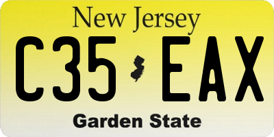 NJ license plate C35EAX