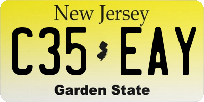 NJ license plate C35EAY