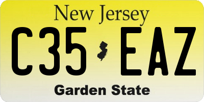 NJ license plate C35EAZ