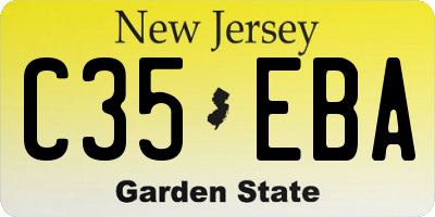 NJ license plate C35EBA