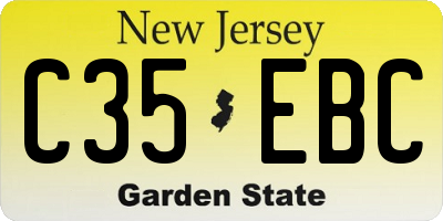 NJ license plate C35EBC