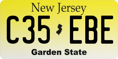 NJ license plate C35EBE