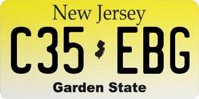 NJ license plate C35EBG