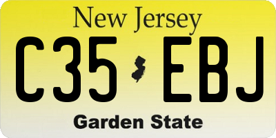 NJ license plate C35EBJ