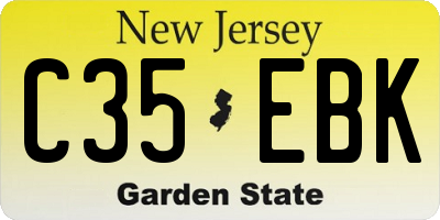 NJ license plate C35EBK