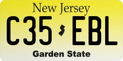 NJ license plate C35EBL