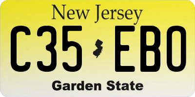 NJ license plate C35EBO