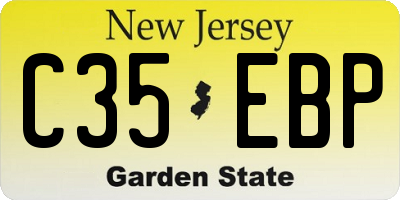 NJ license plate C35EBP