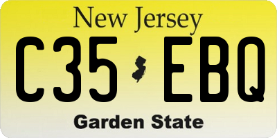 NJ license plate C35EBQ