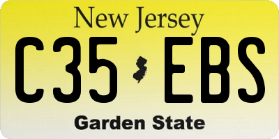 NJ license plate C35EBS