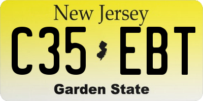 NJ license plate C35EBT