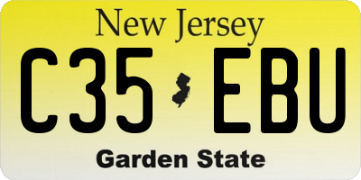 NJ license plate C35EBU