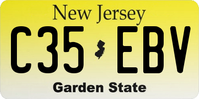 NJ license plate C35EBV