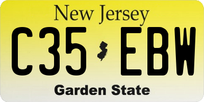 NJ license plate C35EBW