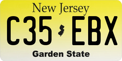NJ license plate C35EBX