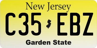 NJ license plate C35EBZ