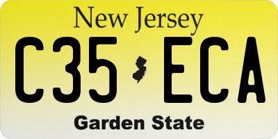 NJ license plate C35ECA