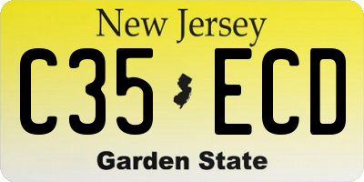 NJ license plate C35ECD