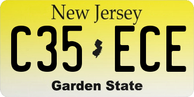 NJ license plate C35ECE