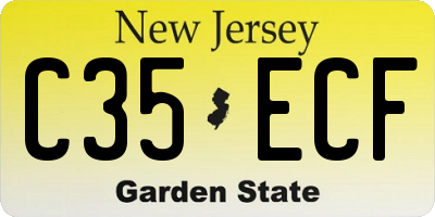 NJ license plate C35ECF