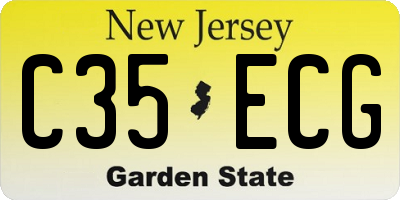 NJ license plate C35ECG