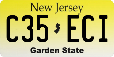 NJ license plate C35ECI