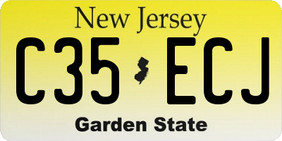 NJ license plate C35ECJ