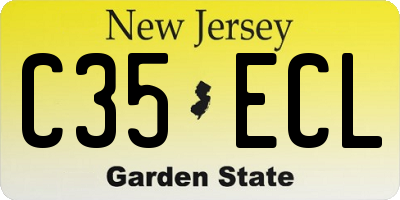 NJ license plate C35ECL
