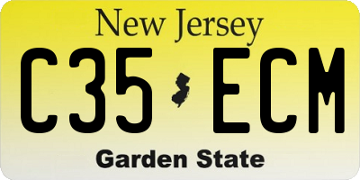 NJ license plate C35ECM