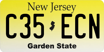 NJ license plate C35ECN