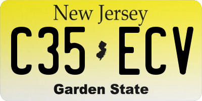NJ license plate C35ECV