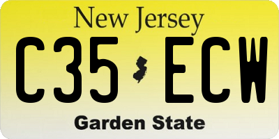 NJ license plate C35ECW