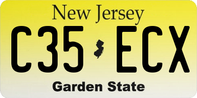 NJ license plate C35ECX