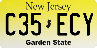 NJ license plate C35ECY