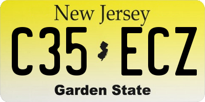 NJ license plate C35ECZ