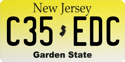 NJ license plate C35EDC