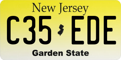 NJ license plate C35EDE