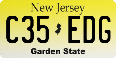 NJ license plate C35EDG