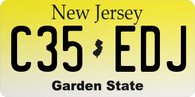 NJ license plate C35EDJ