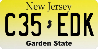 NJ license plate C35EDK
