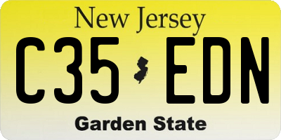 NJ license plate C35EDN