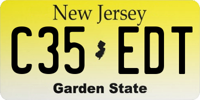 NJ license plate C35EDT