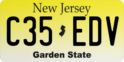 NJ license plate C35EDV