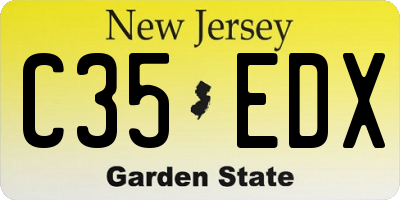 NJ license plate C35EDX