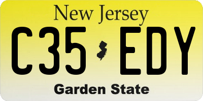 NJ license plate C35EDY