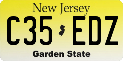 NJ license plate C35EDZ