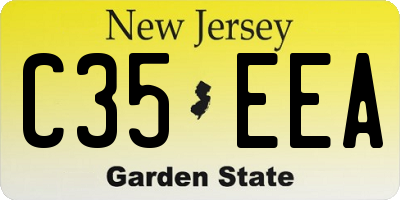 NJ license plate C35EEA